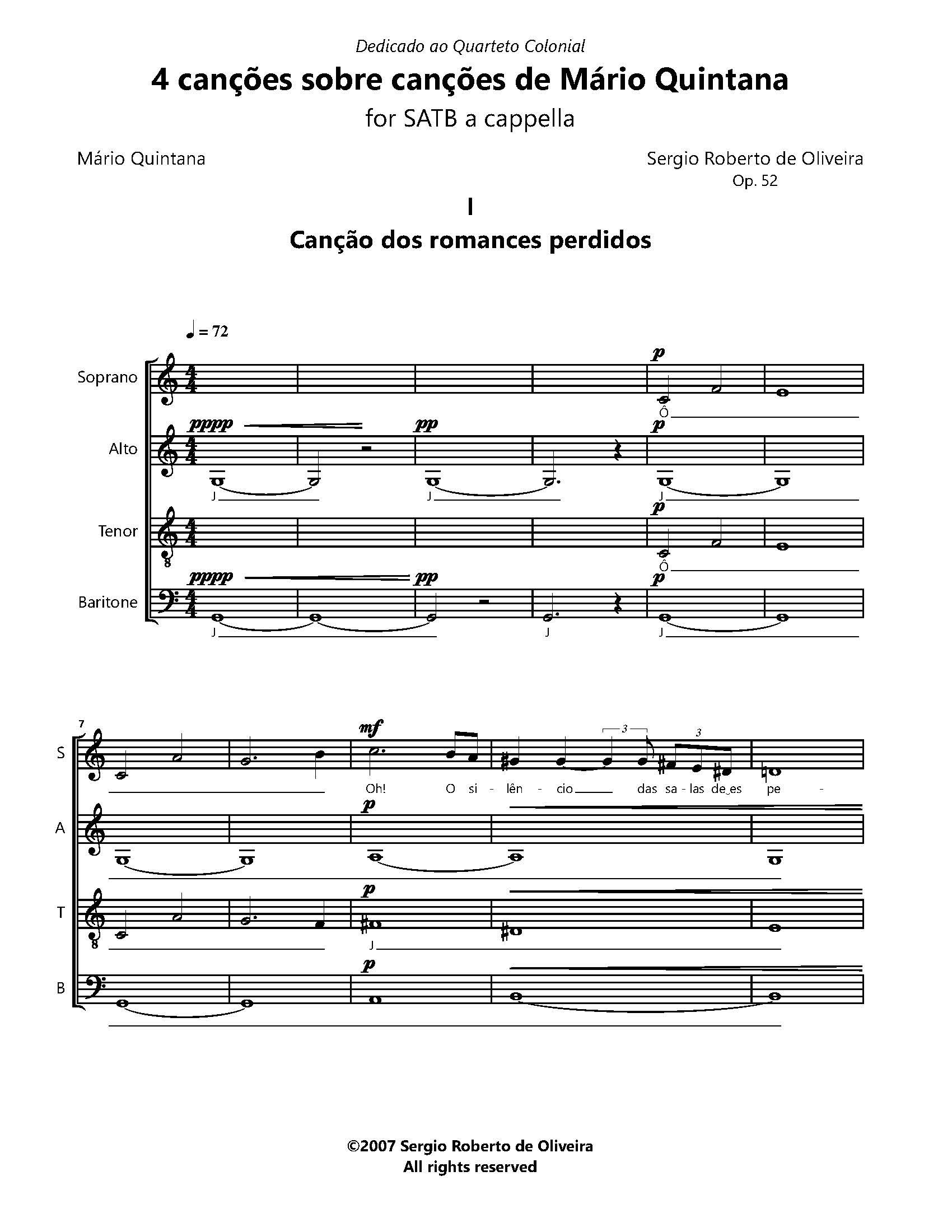 Quatro canções sobre canções de Mário Quintana